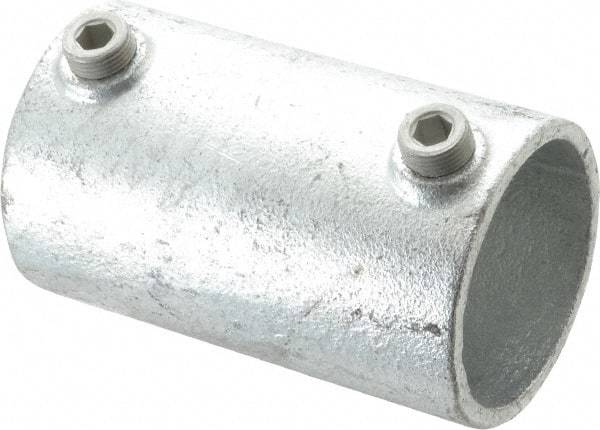 Kee - 2" Pipe, Malleable Iron Straight Coupling Pipe Rail Fitting - Galvanized Finish - All Tool & Supply