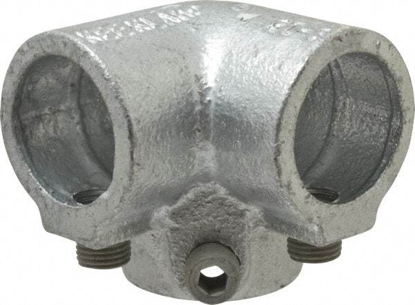 Kee - 1" Pipe, Side Outlet Elbow, Malleable Iron Elbow Pipe Rail Fitting - Galvanized Finish - All Tool & Supply