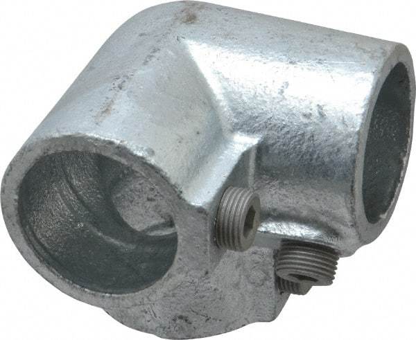 Kee - 1-1/4" Pipe, Side Outlet Elbow, Malleable Iron Elbow Pipe Rail Fitting - Galvanized Finish - All Tool & Supply