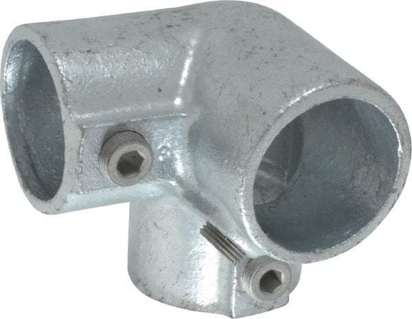 Kee - 1-1/2" Pipe, Side Outlet Elbow, Malleable Iron Elbow Pipe Rail Fitting - Galvanized Finish - All Tool & Supply