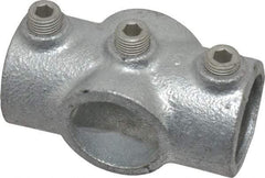 Kee - 1" Pipe, Two Socket Cross, Malleable Iron Cross Pipe Rail Fitting - Galvanized Finish - All Tool & Supply