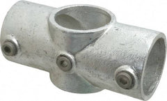 Kee - 2" Pipe, Two Socket Cross, Malleable Iron Cross Pipe Rail Fitting - Galvanized Finish - All Tool & Supply