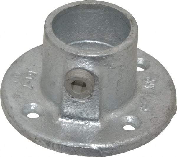 Kee - 1-1/4" Pipe, Medium Flange, Malleable Iron Flange Pipe Rail Fitting - Galvanized Finish - All Tool & Supply