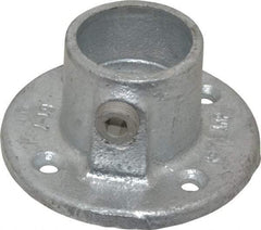 Kee - 1-1/4" Pipe, Medium Flange, Malleable Iron Flange Pipe Rail Fitting - Galvanized Finish - All Tool & Supply