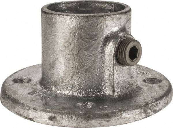 Kee - 1-1/2" Pipe, Medium Flange, Malleable Iron Flange Pipe Rail Fitting - Galvanized Finish - All Tool & Supply