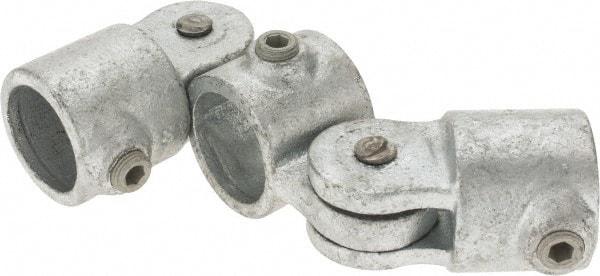 Kee - 1" Pipe, Malleable Iron Swivel Socket Pipe Rail Fitting - Galvanized Finish - All Tool & Supply