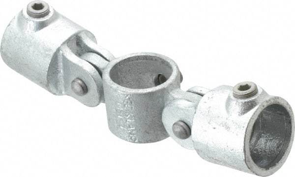 Kee - 1-1/4" Pipe, Malleable Iron Swivel Socket Pipe Rail Fitting - Galvanized Finish - All Tool & Supply