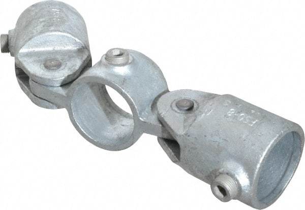 Kee - 1-1/2" Pipe, Malleable Iron Swivel Socket Pipe Rail Fitting - Galvanized Finish - All Tool & Supply