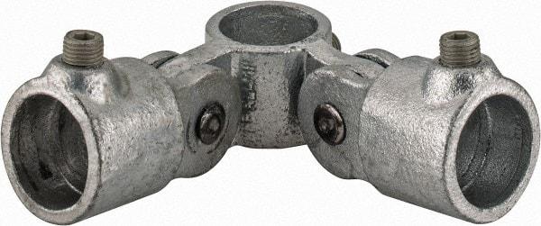 Kee - 1" Pipe, Malleable Iron Swivel Socket Pipe Rail Fitting - Galvanized Finish - All Tool & Supply