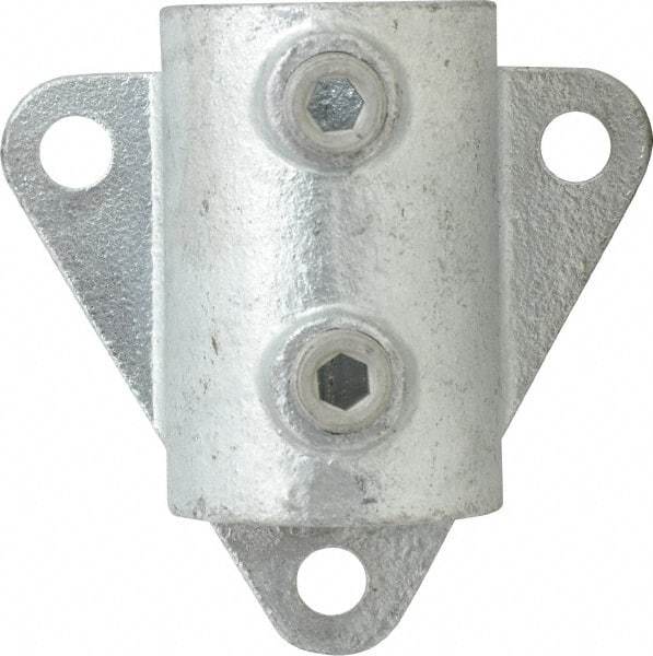 Kee - 1-1/4" Pipe, Wall Mount Flange, Malleable Iron Flange Pipe Rail Fitting - Galvanized Finish - All Tool & Supply