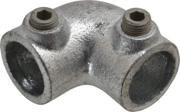 Kee - 3/4" Pipe, 90° Elbow, Malleable Iron Elbow Pipe Rail Fitting - Galvanized Finish - All Tool & Supply