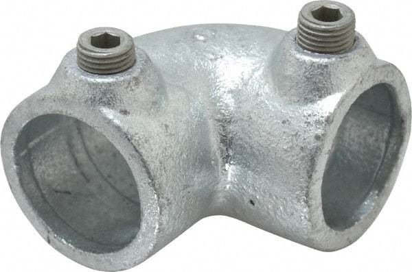 Kee - 1" Pipe, 90° Elbow, Malleable Iron Elbow Pipe Rail Fitting - Galvanized Finish - All Tool & Supply