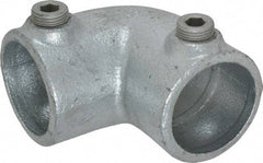 Kee - 1-1/4" Pipe, 90° Elbow, Malleable Iron Elbow Pipe Rail Fitting - Galvanized Finish - All Tool & Supply