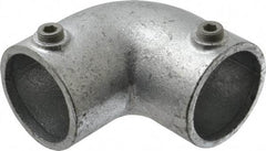 Kee - 2" Pipe, 90° Elbow, Malleable Iron Elbow Pipe Rail Fitting - Galvanized Finish - All Tool & Supply