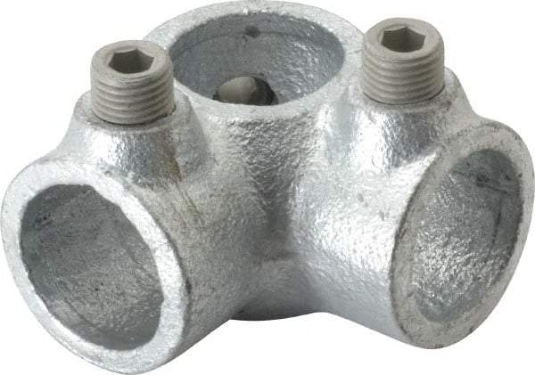 Kee - 3/4" Pipe, Side Outlet Tee, Malleable Iron Tee Pipe Rail Fitting - Galvanized Finish - All Tool & Supply