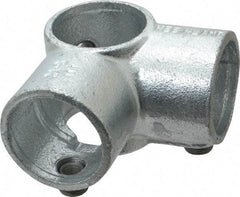 Kee - 1-1/2" Pipe, Side Outlet Tee, Malleable Iron Tee Pipe Rail Fitting - Galvanized Finish - All Tool & Supply