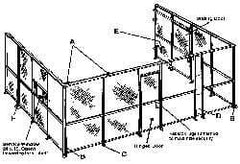 Folding Guard - 5' Wide x 8' High, Temporary Structure Woven Wire Panel - 10 Gauge Wire, 1-1/2 Inches x 16 Gauge Channel Frame, Includes Hardware, Top Capping and Floor Socket - All Tool & Supply