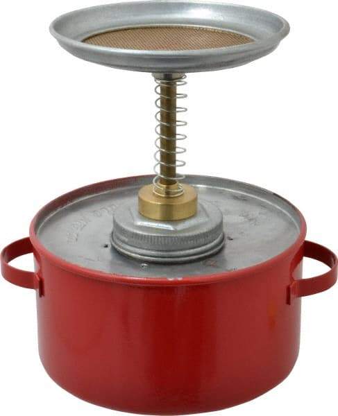 Eagle - 1 Quart Capacity, 8 Inch High x 6-1/4 Inch Diameter, Galvanized Steel Plunger Can - 5-1/4 Inch Dasher Diameter, Red, Approval Listing/Regulation FM - All Tool & Supply