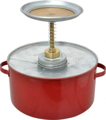 Eagle - 2 Quart Capacity, 8-1/2 Inch High x 8 Inch Diameter, Galvanized Steel Plunger Can - 5-1/4 Inch Dasher Diameter, Red, Approval Listing/Regulation FM - All Tool & Supply