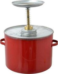 Eagle - 4 Quart Capacity, 10-3/4 Inch High x 8 Inch Diameter, Galvanized Steel Plunger Can - 5-1/4 Inch Dasher Diameter, Red, Approval Listing/Regulation FM - All Tool & Supply