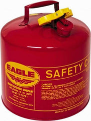 Eagle - 5 Gal Galvanized Steel Type I Safety Can - 13-1/2" High x 12-1/2" Diam, Red with Yellow - All Tool & Supply