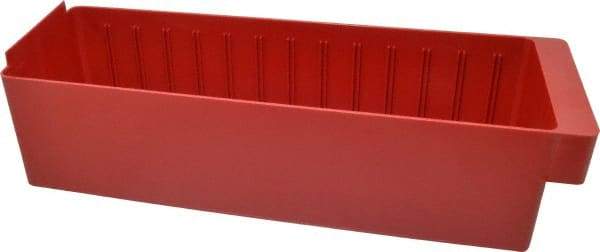 Quantum Storage - 17-5/8" Deep, Red High-Impact Polystyrene Drawer Bin - 4-5/8" High x 5-9/16" Wide x 17-5/8" Long - All Tool & Supply