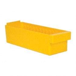 Quantum Storage - 17-5/8" Deep, Yellow High-Impact Polystyrene Drawer Bin - 4-5/8" High x 5-9/16" Wide x 17-5/8" Long - All Tool & Supply