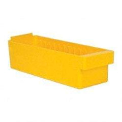 Quantum Storage - 17-5/8" Deep, Yellow High-Impact Polystyrene Drawer Bin - 4-5/8" High x 5-9/16" Wide x 17-5/8" Long - All Tool & Supply