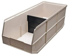 Akro-Mils - 75 Lb. Load Capacity, 20-1/2" Deep, Ivory Polymer Hopper Stacking Bin - 7" High x 11" Wide x 20-1/2" Long - All Tool & Supply