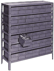 Value Collection - 72 Bin Bin Shelving Unit with Drawers - 36 Inch Overall Width x 12 Inch Overall Depth x 75 Inch Overall Height, Gray Plastic Bins - All Tool & Supply