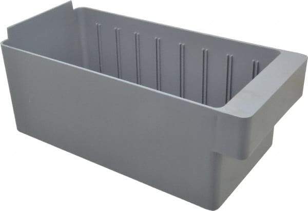 Quantum Storage - 11-5/8" Deep, Gray High-Impact Polystyrene Drawer Bin - 4-5/8" High x 5-9/16" Wide x 11-5/8" Long - All Tool & Supply