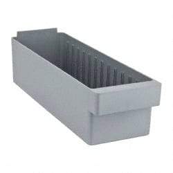 Quantum Storage - 17-5/8" Deep, Gray High-Impact Polystyrene Drawer Bin - 4-5/8" High x 5-9/16" Wide x 17-5/8" Long - All Tool & Supply