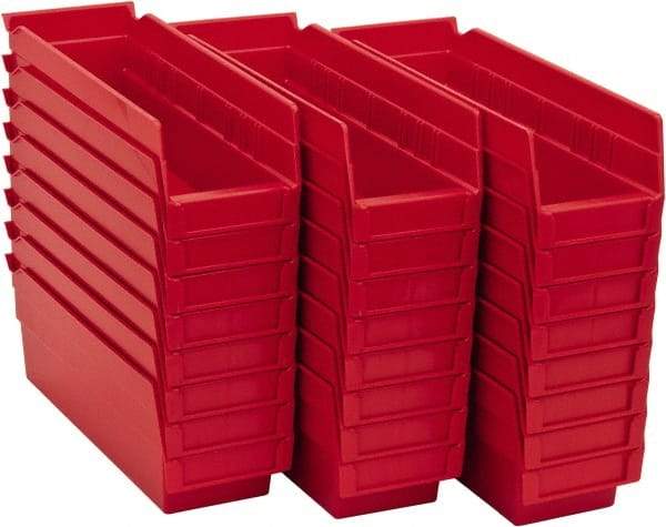 Akro-Mils - 11-5/8" Deep, Red Hopper Shelf Bin - 4" High x 4-1/8" Wide x 11-5/8" Long - All Tool & Supply