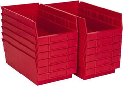 Akro-Mils - 11-5/8" Deep, Red Hopper Shelf Bin - 4" High x 6-5/8" Wide x 11-5/8" Long - All Tool & Supply