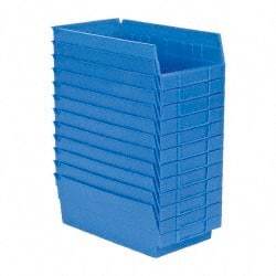 Akro-Mils - 11-5/8" Deep, Blue Hopper Shelf Bin - 4" High x 6-5/8" Wide x 11-5/8" Long - All Tool & Supply