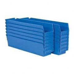 Akro-Mils - 17-7/8" Deep, Blue Hopper Shelf Bin - 4" High x 4-1/8" Wide x 17-7/8" Long - All Tool & Supply