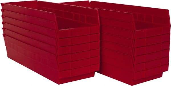 Akro-Mils - 17-7/8" Deep, Red Hopper Shelf Bin - 4" High x 6-5/8" Wide x 17-7/8" Long - All Tool & Supply