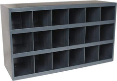 Durham - 18 Bin Bin Shelving Unit with Openings - 33-3/4 Inch Overall Width x 12 Inch Overall Depth x 19-1/4 Inch Overall Height, Gray Steel Bins - All Tool & Supply