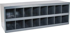 Durham - 16 Bin Bin Shelving Unit with Openings - 33-3/4 Inch Overall Width x 12 Inch Overall Depth x 11-1/2 Inch Overall Height, Gray Steel Bins - All Tool & Supply