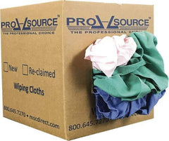 PRO-SOURCE - Reclaimed Poly/Cotton T-Shirt Rags - Assorted Colors, Poly/Cotton, Low Lint, 5 Lbs. at 4 to 6 per Pound, Box - All Tool & Supply