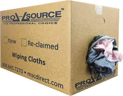 PRO-SOURCE - Reclaimed Poly/Cotton T-Shirt Rags - Assorted Colors, Poly/Cotton, Low Lint, 25 Lbs. at 4 to 6 per Pound, Box - All Tool & Supply