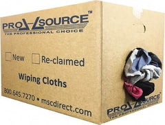 PRO-SOURCE - Reclaimed Cotton T-Shirt Rags - Assorted Colors, Polo, Low Lint, 25 Lbs. at 3 to 4 per Pound, Box - All Tool & Supply