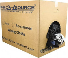 PRO-SOURCE - Reclaimed Cotton T-Shirt Rags - Assorted Colors, Polo, Low Lint, 50 Lbs. at 3 to 4 per Pound, Box - All Tool & Supply