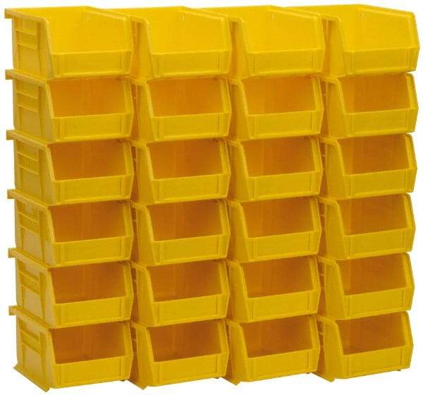 Akro-Mils - 10 Lb. Load Capacity, 5-3/8" Deep, Yellow Polymer Hopper Stacking Bin - 3" High x 4-1/8" Wide x 5-3/8" Long - All Tool & Supply