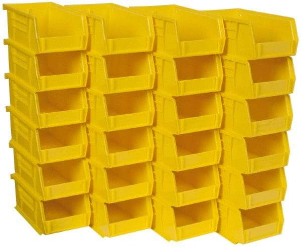 Akro-Mils - 10 Lb. Load Capacity, 7-3/8" Deep, Yellow Polymer Hopper Stacking Bin - 3" High x 4-1/8" Wide x 7-3/8" Long - All Tool & Supply