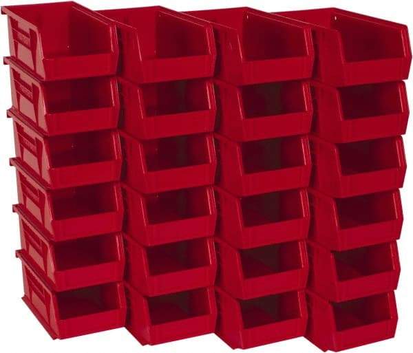 Akro-Mils - 10 Lb. Load Capacity, 7-3/8" Deep, Red Polymer Hopper Stacking Bin - 3" High x 4-1/8" Wide x 7-3/8" Long - All Tool & Supply