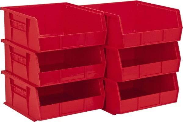 Akro-Mils - 50 Lb. Load Capacity, 10-7/8" Deep, Red Polymer Hopper Stacking Bin - 5" High x 11" Wide x 10-7/8" Long - All Tool & Supply