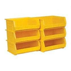 Akro-Mils - 75 Lb. Load Capacity, 14-3/4" Deep, Yellow Polymer Hopper Stacking Bin - 7" High x 16-1/2" Wide x 14-3/4" Long - All Tool & Supply