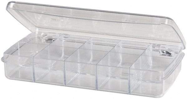 Flambeau - 6-5/8" Wide x 1" High x 3-1/4" Deep, Small Parts Box - Polystyrene Frame, 10 Compartments, 1" High Bin - All Tool & Supply