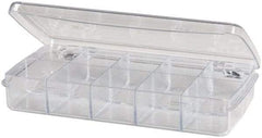 Flambeau - 6-5/8" Wide x 1" High x 3-1/4" Deep, Small Parts Box - Polystyrene Frame, 10 Compartments, 1" High Bin - All Tool & Supply